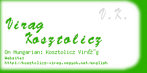 virag kosztolicz business card